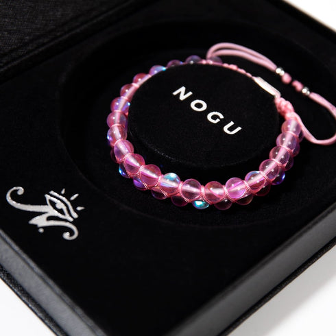 Nébuleuse rose | Argent | Bracelet Verre Double Galaxie